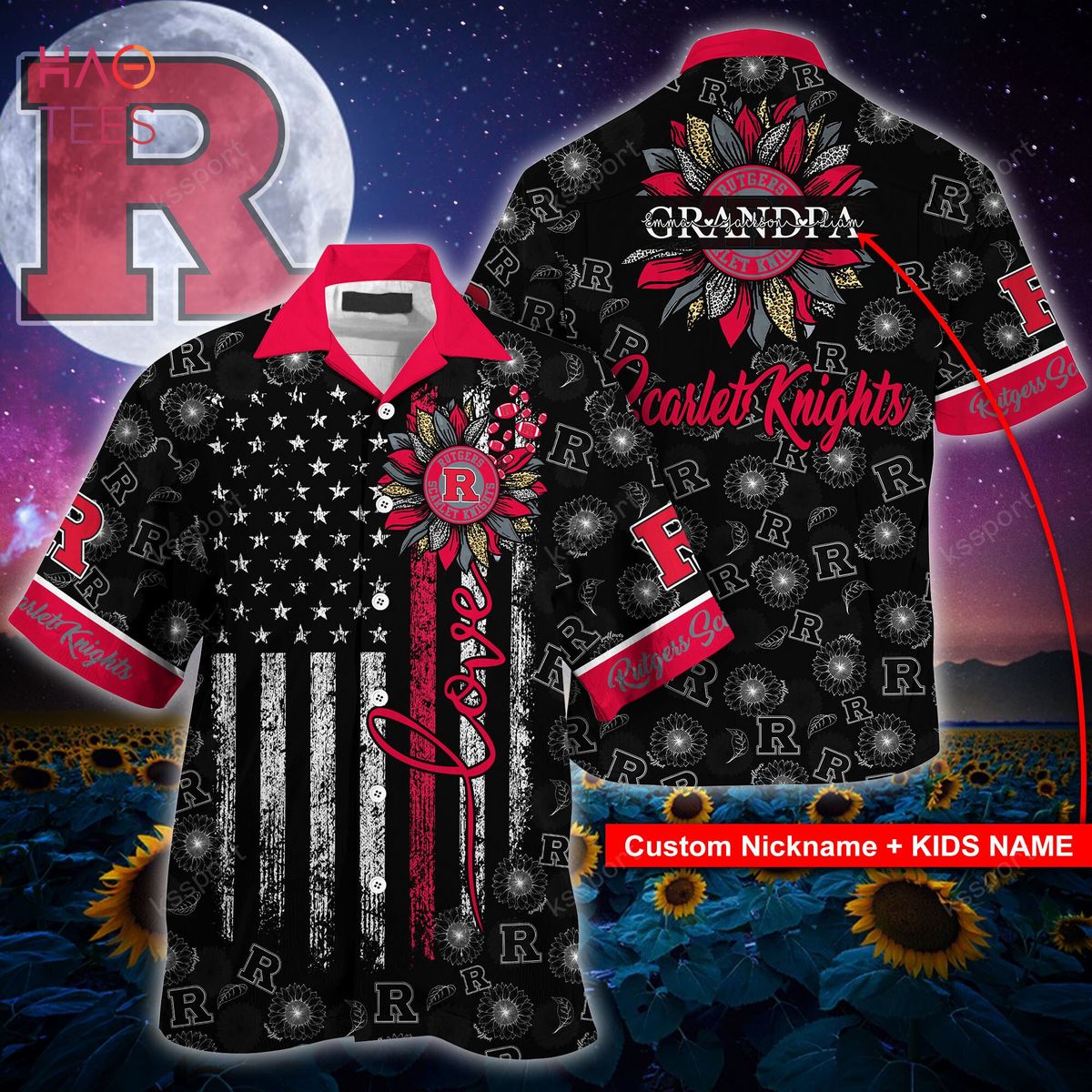 [Available] Rutgers Scarlet Knights Hawaiian Shirt  – K051