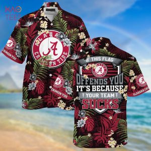 [LIMITED] Alabama Crimson Tide Summer Hawaiian Shirt And Shorts,  With Tropical Patterns For Fans