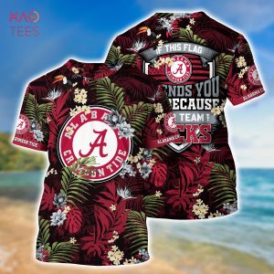 [LIMITED] Alabama Crimson Tide Summer Hawaiian Shirt And Shorts,  With Tropical Patterns For Fans