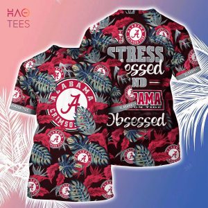 [LIMITED] Alabama Crimson Tide Summer Hawaiian Shirt And Shorts, Stress Blessed Obsessed For Fans
