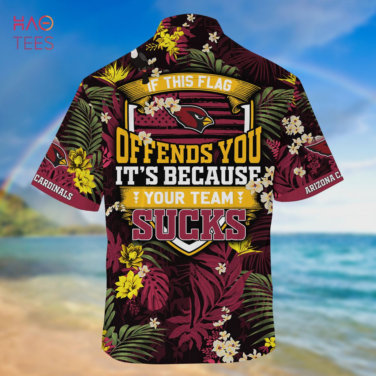 NFL Arizona Cardinals Hawaiian Shirt Aloha Palm Leaves Gift For