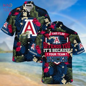 [LIMITED] Arizona Wildcats Summer Hawaiian Shirt And Shorts,  With Tropical Patterns For Fans
