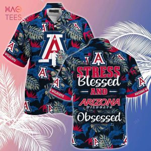 [LIMITED] Arizona Wildcats Summer Hawaiian Shirt And Shorts, Stress Blessed Obsessed For Fans