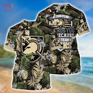 [LIMITED] Army Black Knights Summer Hawaiian Shirt And Shorts,  With Tropical Patterns For Fans