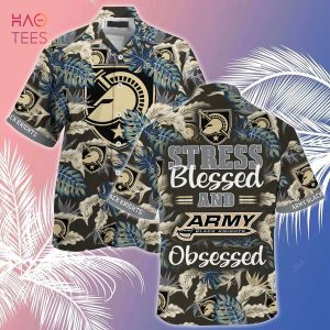 [LIMITED] Army Black Knights Summer Hawaiian Shirt And Shorts, Stress Blessed Obsessed For Fans