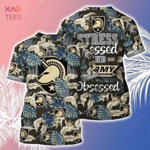 [LIMITED] Army Black Knights Summer Hawaiian Shirt And Shorts, Stress Blessed Obsessed For Fans