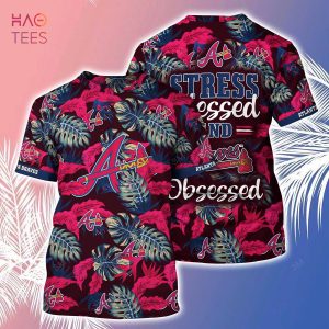 [LIMITED] Atlanta Braves MLB-Summer Hawaiian Shirt And Shorts, Stress Blessed Obsessed For Fans