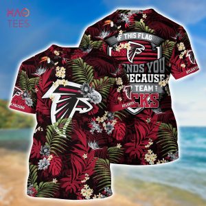 [LIMITED] Atlanta Falcons NFL-Summer Hawaiian Shirt And Shorts,  With Tropical Patterns For Fans