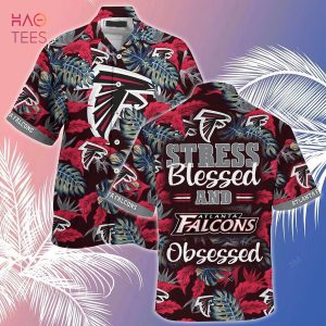 [LIMITED] Atlanta Falcons NFL-Summer Hawaiian Shirt And Shorts, Stress Blessed Obsessed For Fans