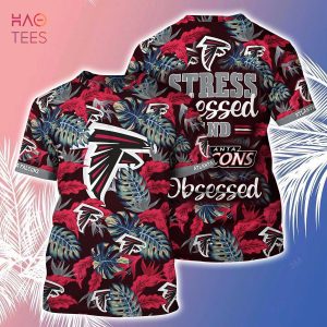 [LIMITED] Atlanta Falcons NFL-Summer Hawaiian Shirt And Shorts, Stress Blessed Obsessed For Fans