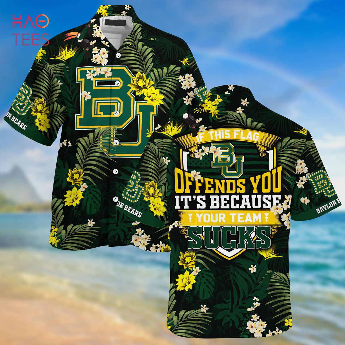 [LIMITED] Baylor Bears  Summer Hawaiian Shirt And Shorts,  With Tropical Patterns For Fans