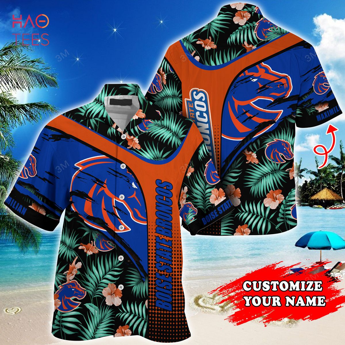 [LIMITED] Boise State Broncos Customized Summer Hawaiian Shirt, With Tropical Pattern For Fans