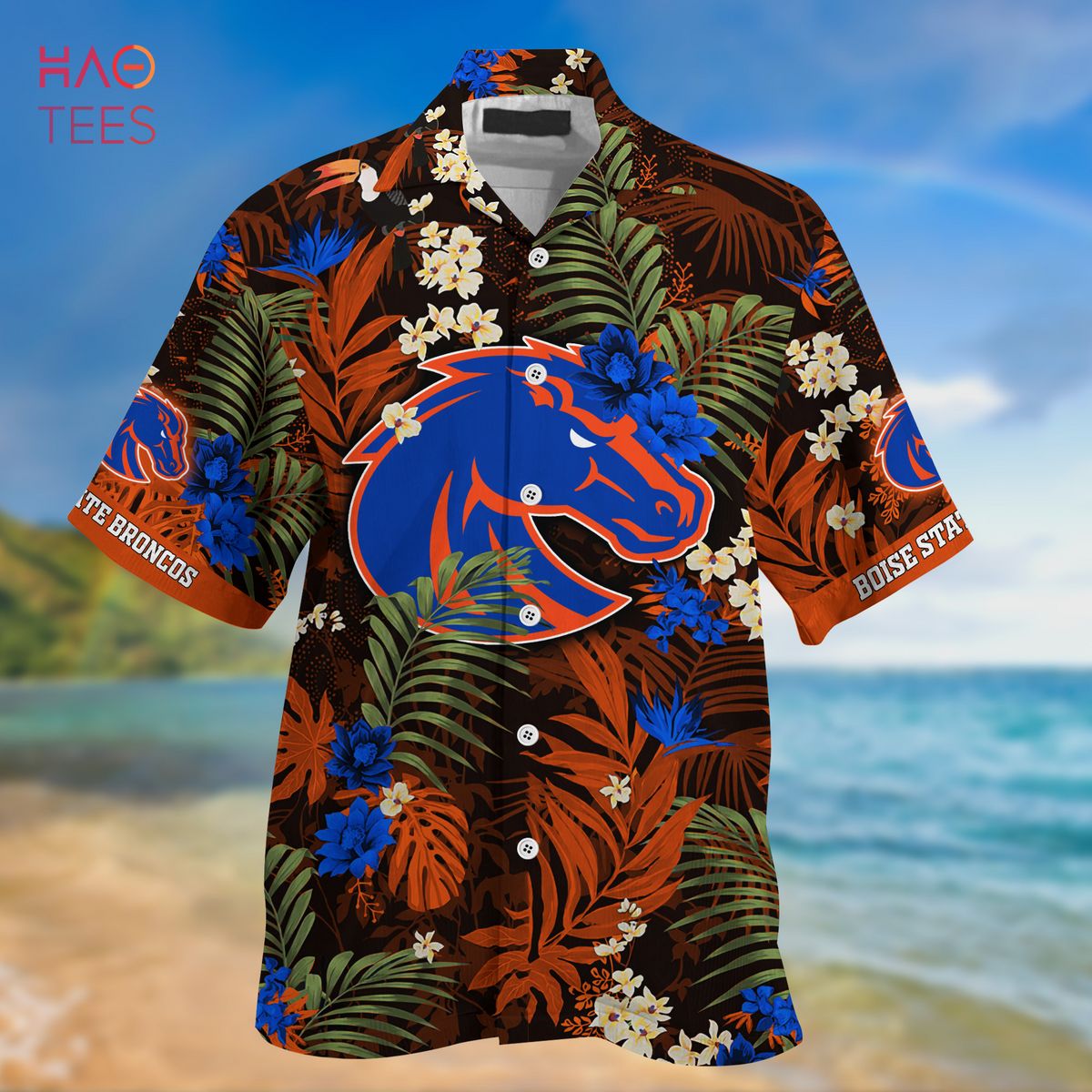 [LIMITED] Boise State Broncos Summer Hawaiian Shirt And Shorts,  With Tropical Patterns For Fans