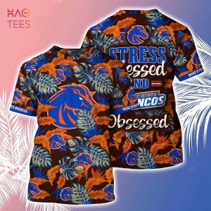 [LIMITED] Boise State Broncos Summer Hawaiian Shirt And Shorts, Stress Blessed Obsessed For Fans