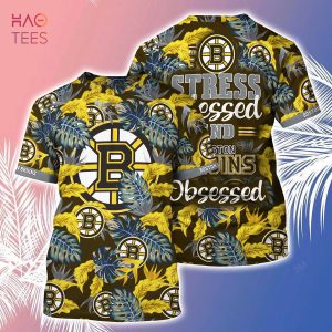 [LIMITED] Boston Bruins NHL-Summer Hawaiian Shirt And Shorts, Stress Blessed Obsessed For Fans