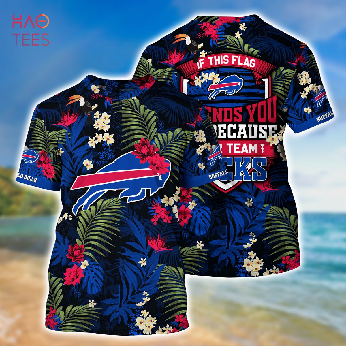 Nfl Buffalo Bills Flower Tropical American Flag Trendy Hawaiian Shirt Aloha  Shirt - Trendy Aloha