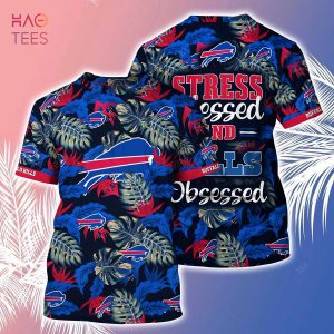 [LIMITED] Buffalo Bills NFL-Summer Hawaiian Shirt And Shorts, Stress Blessed Obsessed For Fans