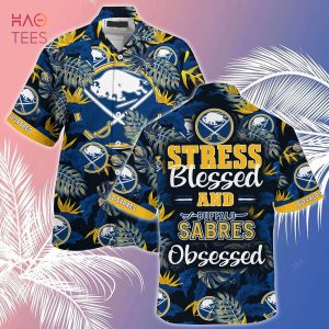 [LIMITED] Buffalo Sabres NHL-Summer Hawaiian Shirt And Shorts, Stress Blessed Obsessed For Fans