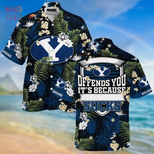 [LIMITED] BYU Cougars Summer Hawaiian Shirt And Shorts,  With Tropical Patterns For Fans