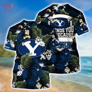 [LIMITED] BYU Cougars Summer Hawaiian Shirt And Shorts,  With Tropical Patterns For Fans
