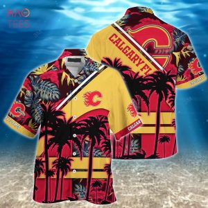 [LIMITED] Calgary Flames NHL-Summer Hawaiian Shirt And Shorts, For Fans This Season