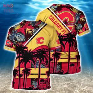 [LIMITED] Calgary Flames NHL-Summer Hawaiian Shirt And Shorts, For Fans This Season