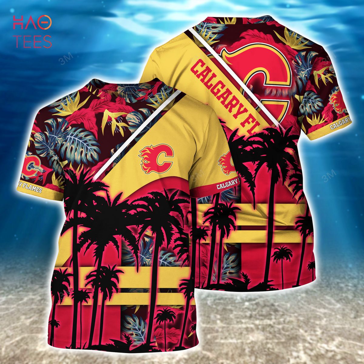 NHL Calgary Flames Coconut Tree Beach Aloha Shirt - Torunstyle
