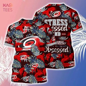 [LIMITED] Carolina Hurricanes NHL-Summer Hawaiian Shirt And Shorts, Stress Blessed Obsessed For Fans