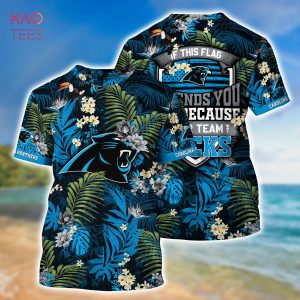 [LIMITED] Carolina Panthers NFL-Summer Hawaiian Shirt And Shorts,  With Tropical Patterns For Fans