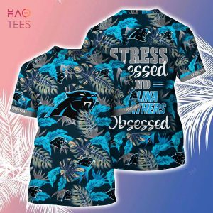 [LIMITED] Carolina Panthers NFL-Summer Hawaiian Shirt And Shorts, Stress Blessed Obsessed For Fans
