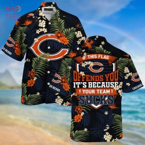 [LIMITED] Chicago Bears NFL-Summer Hawaiian Shirt And Shorts,  With Tropical Patterns For Fans