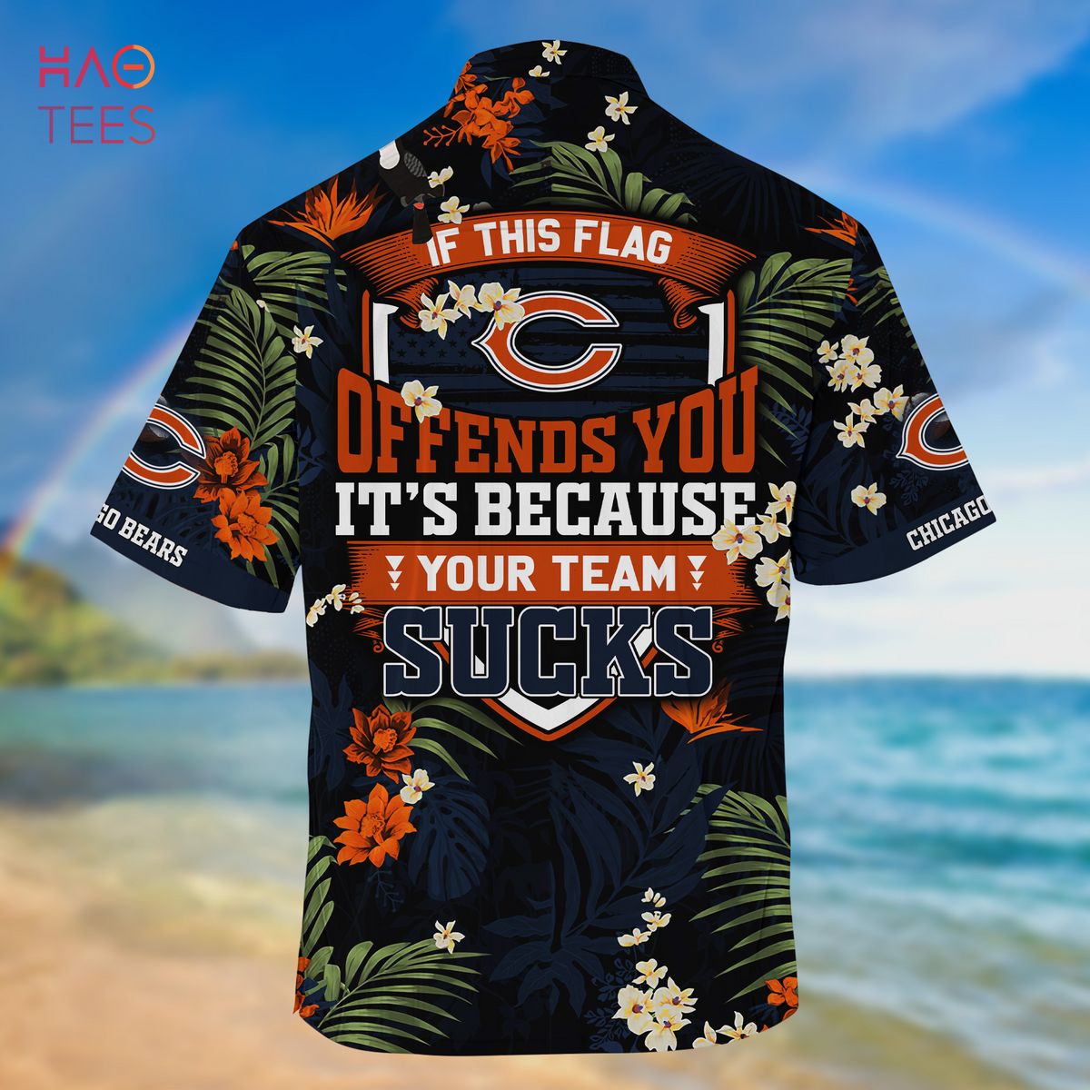 Short 3: NFL Chicago Bears Hawaiian Shirt, Short Style - Trendy Aloha