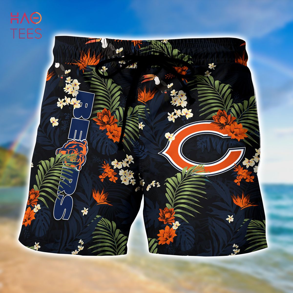 Short 3: NFL Chicago Bears Hawaiian Shirt, Short Style - Trendy Aloha