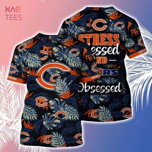 [LIMITED] Chicago Bears NFL-Summer Hawaiian Shirt And Shorts, Stress Blessed Obsessed For Fans