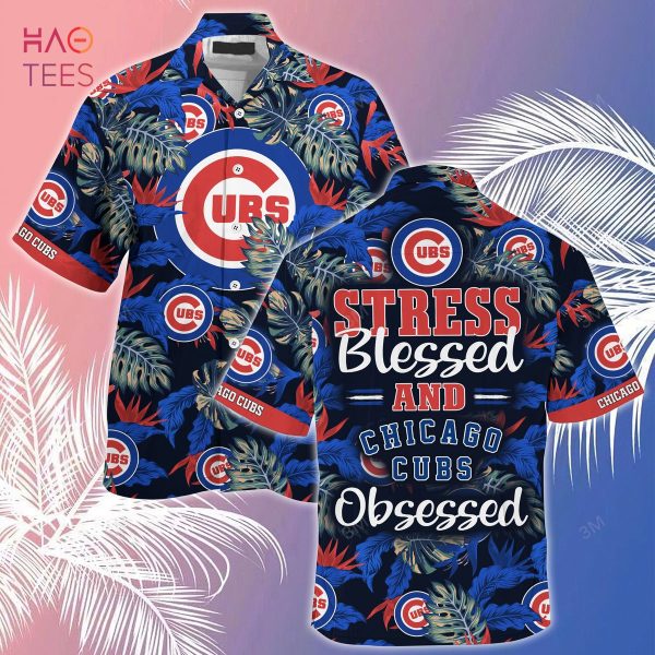[LIMITED] Chicago Cubs MLB-Summer Hawaiian Shirt And Shorts, Stress Blessed Obsessed For Fans