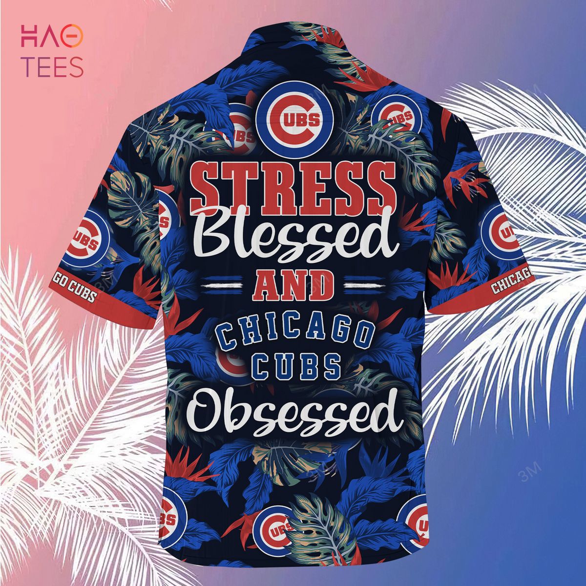 [LIMITED] Chicago Cubs MLB-Summer Hawaiian Shirt And Shorts, Stress Blessed Obsessed For Fans