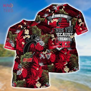 [LIMITED] Cincinnati Bearcats Summer Hawaiian Shirt And Shorts,  With Tropical Patterns For Fans