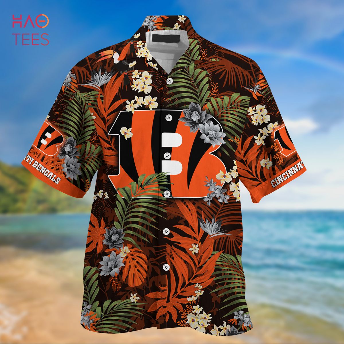 [LIMITED] Cincinnati Bengals NFL-Summer Hawaiian Shirt And Shorts,  With Tropical Patterns For Fans