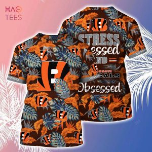 [LIMITED] Cincinnati Bengals NFL-Summer Hawaiian Shirt And Shorts, Stress Blessed Obsessed For Fans