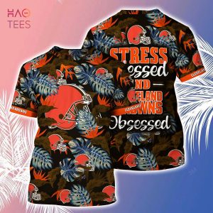 [LIMITED] Cleveland Browns NFL-Summer Hawaiian Shirt And Shorts, Stress Blessed Obsessed For Fans
