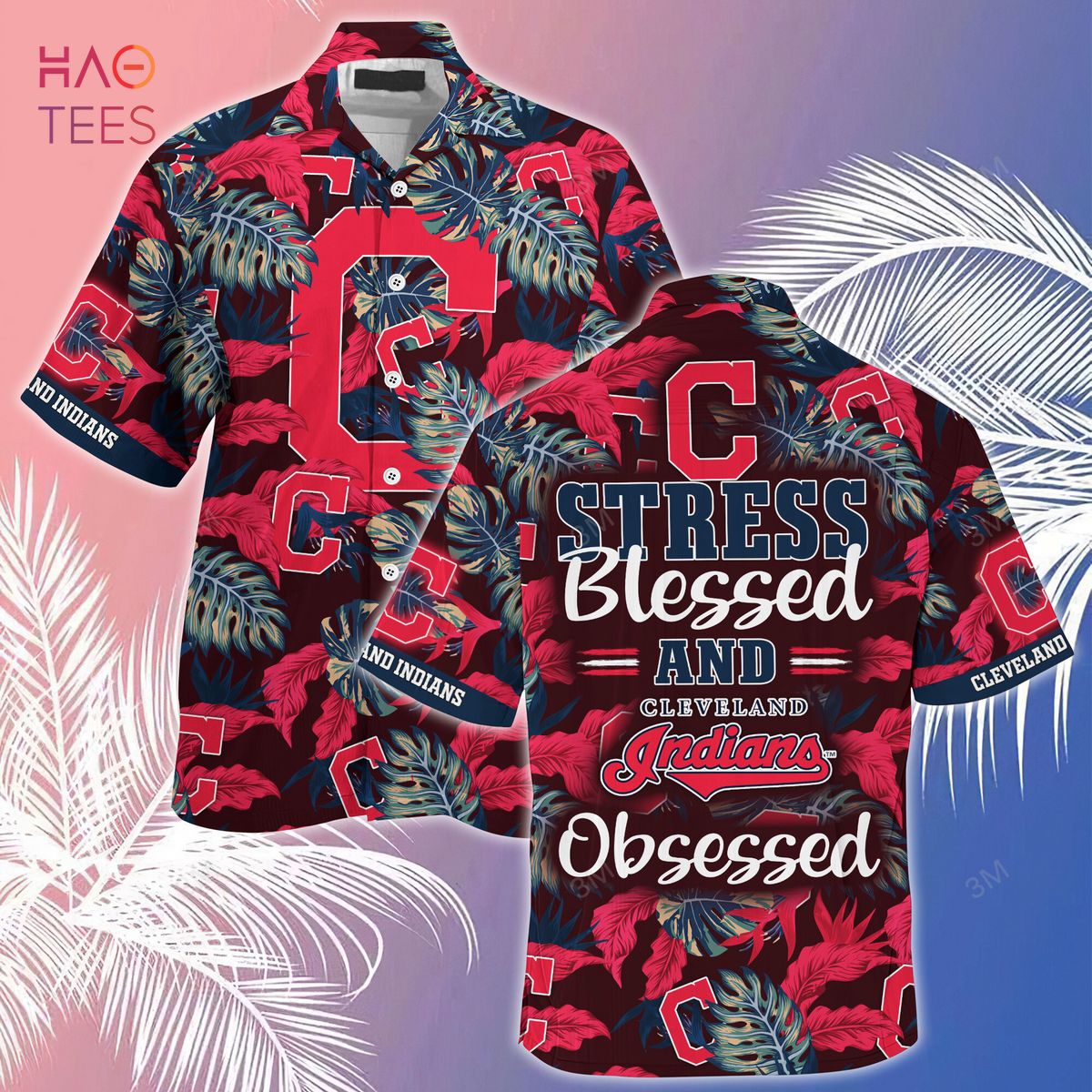 Cleveland Indians Tropical Hawaiian Button Up Shirt in 2023