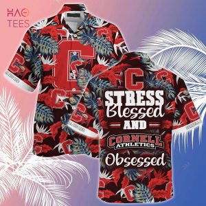 [LIMITED] Cornell Big Red Summer Hawaiian Shirt And Shorts, Stress Blessed Obsessed For Fans