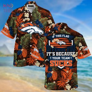 [LIMITED] Denver Broncos NFL-Summer Hawaiian Shirt And Shorts,  With Tropical Patterns For Fans