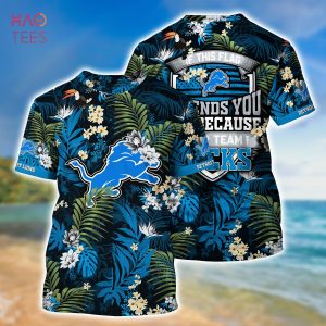 [LIMITED] Detroit Lions NFL-Summer Hawaiian Shirt And Shorts,  With Tropical Patterns For Fans