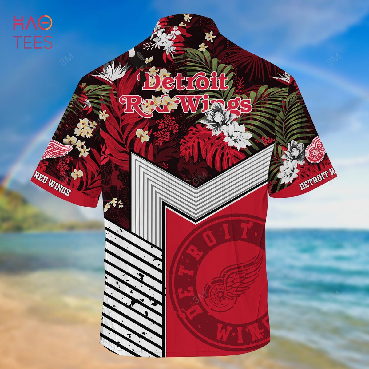 [LIMITED] Detroit Red Wings NHL Hawaiian Shirt And Shorts, New Collection For This Summer - TE11