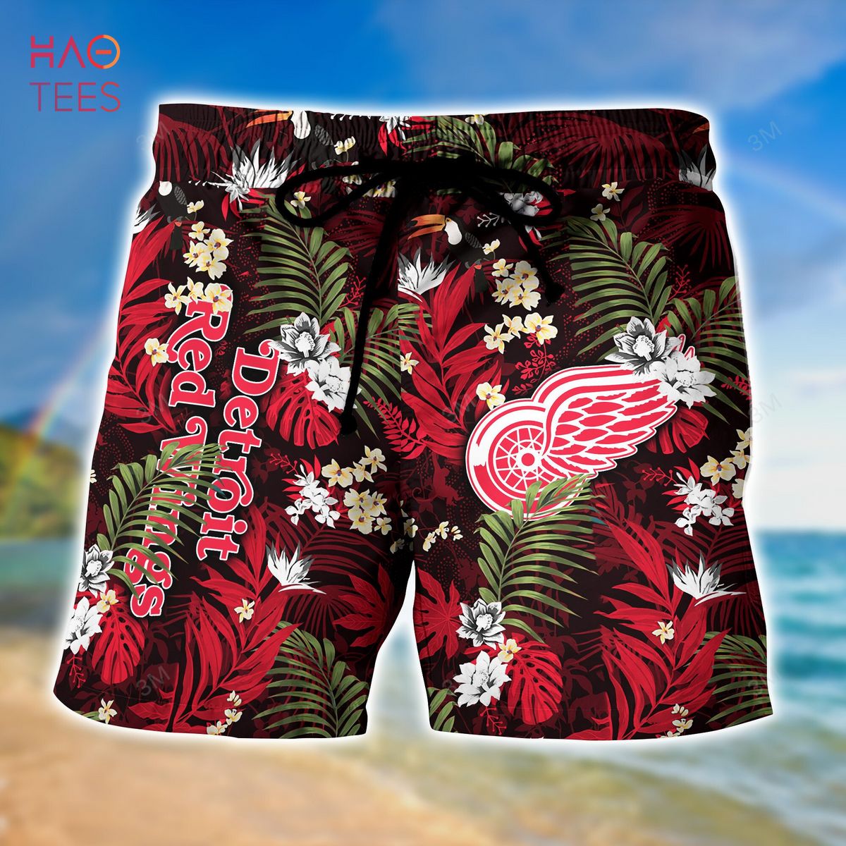 [LIMITED] Detroit Red Wings NHL Hawaiian Shirt And Shorts, New Collection For This Summer - TE11