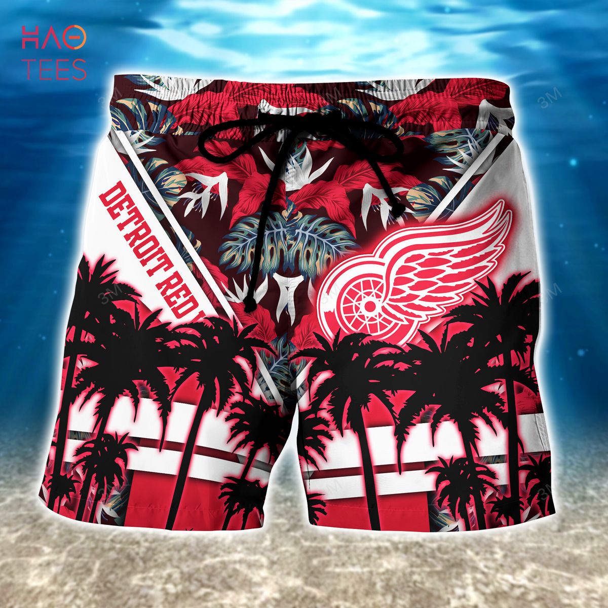 [LIMITED] Detroit Red Wings NHL-Summer Hawaiian Shirt And Shorts, For Fans This Season