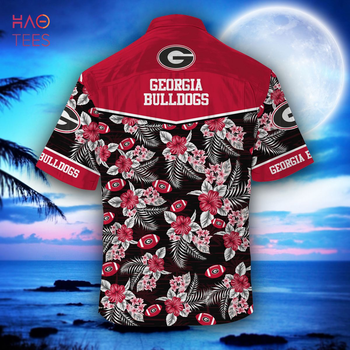 Georgia Bulldogs Plus Size 3D Hawaiian Shirt Best For Fans Beach