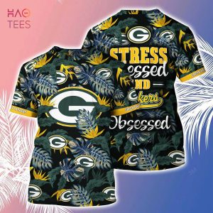 [LIMITED] Green Bay Packers NFL-Summer Hawaiian Shirt And Shorts, Stress Blessed Obsessed For Fans