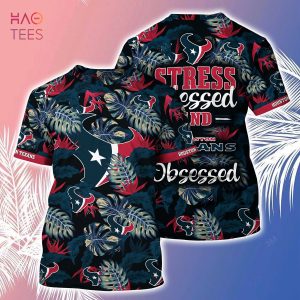 [LIMITED] Houston Texans NFL-Summer Hawaiian Shirt And Shorts, Stress Blessed Obsessed For Fans